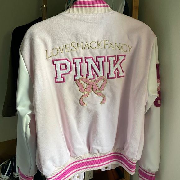 VS PINK x LoveShackFancy Boyfriend Varsity Jacket - Picture 5 of 16